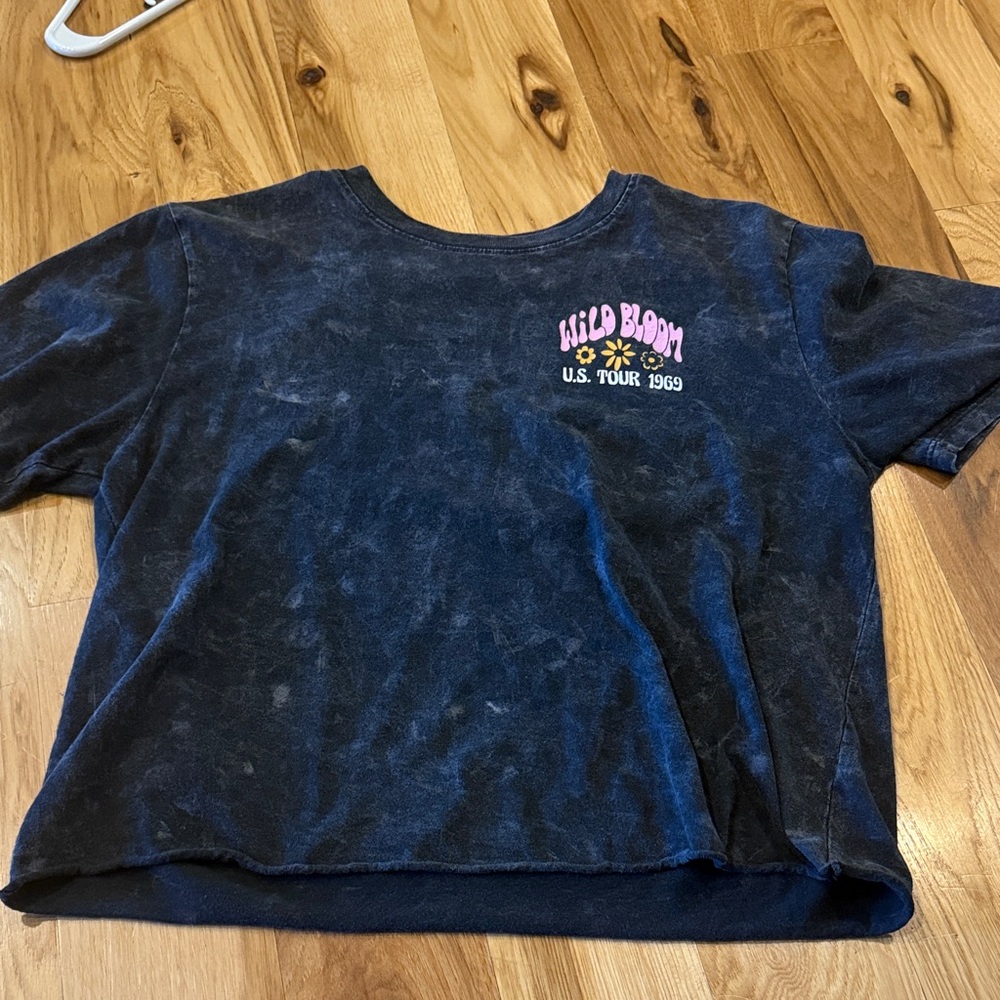 Fifth Sun Navy Graphic Tee with Pink Accents